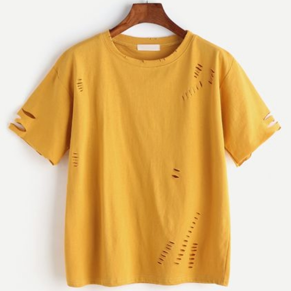 ROMWE Distressed T-Shirt